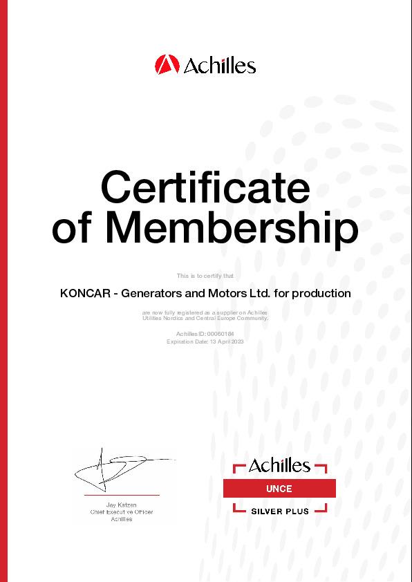  ACHILLES Pre-qualification Certificate